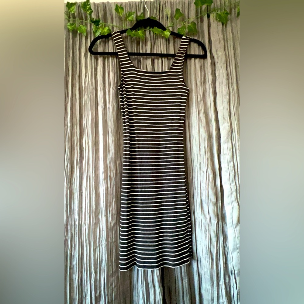 Black and white stripped sun dress